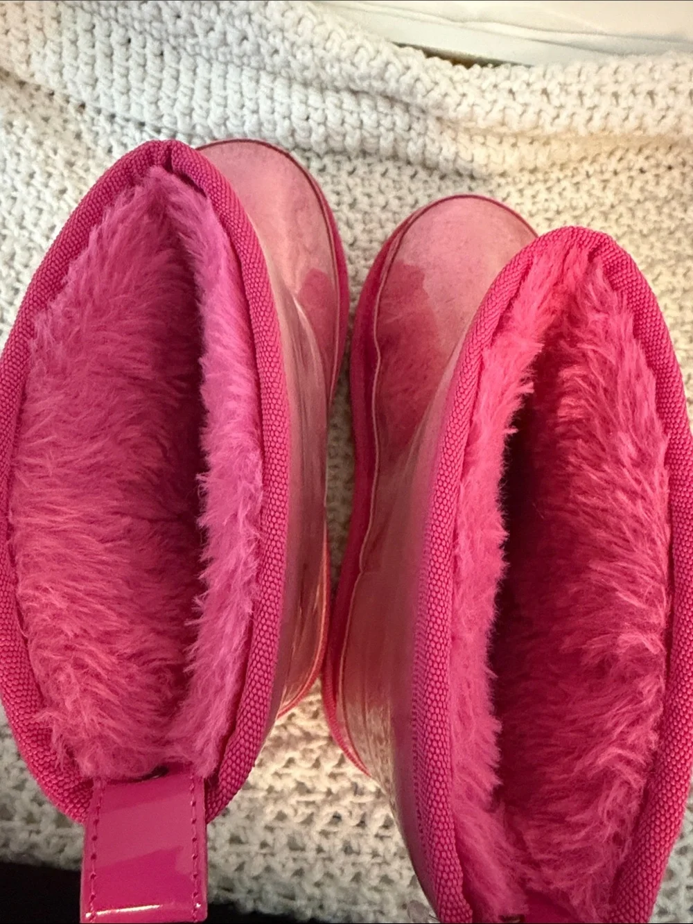 Juicy Couture Girls' Hot Pink Glossy Plush-Lined Boots